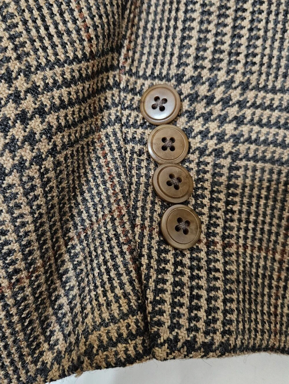 RALPH Lauren Men's 48T Glen Plaid Wool Sport Coat Blazer Brown Made in Canada